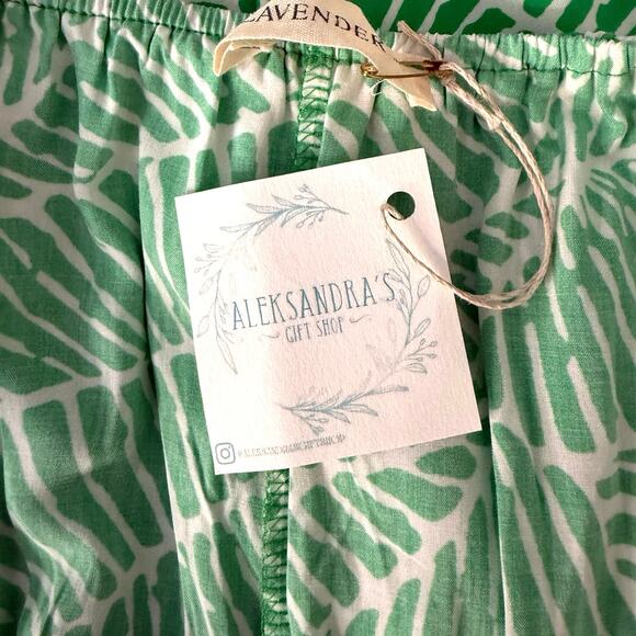 NWT LAVENDER J Green tropical maxi dress size large - Picture 5 of 6